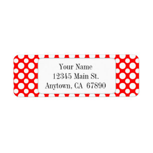 White Polka Dots on Red Custom Address Label
