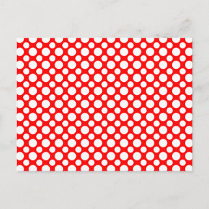 White Polka-Dots on Red Custom Postcard