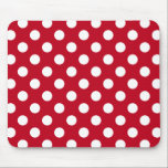 White polka dots on red mouse mat<br><div class="desc">White polka dots on red</div>