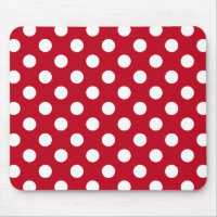 White polka dots on red