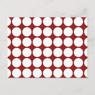 White Polka Dots on Red Postcard