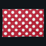 White polka dots on red tea towel<br><div class="desc">White polka dots on red</div>