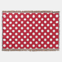 White polka dots on red