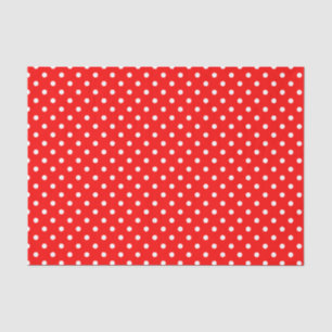 White Polka Dots on Red Tissue Paper