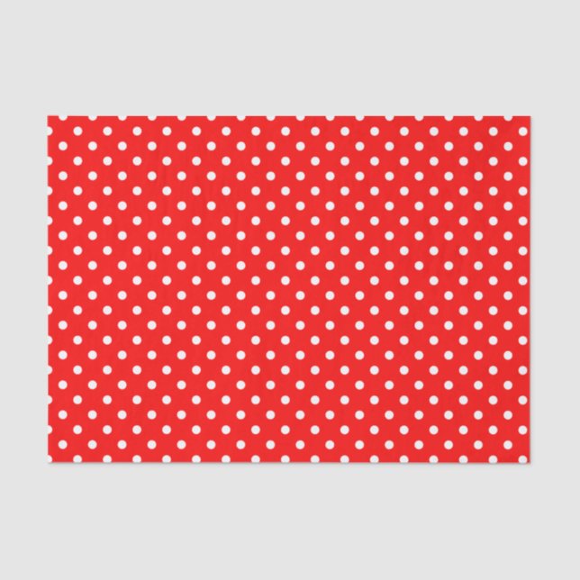 White Polka Dots on Red Tissue Paper (Front)