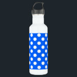 White polka dots on royal blue 710 ml water bottle<br><div class="desc">White polka dots on royal blue</div>
