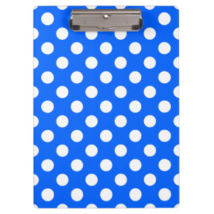 White polka dots on royal blue clipboard