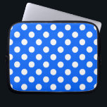 White polka dots on royal blue laptop sleeve<br><div class="desc">White polka dots on royal blue</div>