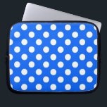 White polka dots on royal blue laptop sleeve<br><div class="desc">White polka dots on royal blue</div>