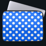White polka dots on royal blue laptop sleeve<br><div class="desc">White polka dots on royal blue</div>
