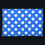 White polka dots on royal blue tea towel<br><div class="desc">White polka dots on royal blue</div>