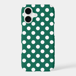White polka dots on sage green