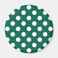 White polka dots on sage green