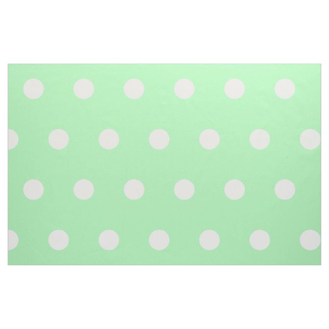 White Polka Dots on Spring Green Fabric (Fat Quarter)