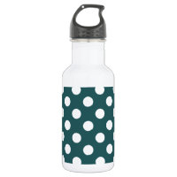 White polka dots on teal