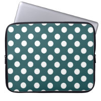 White polka dots on teal