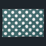 White polka dots on teal tea towel<br><div class="desc">White polka dots on teal</div>