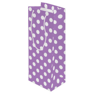 White Polka Dots on Thistle Purple Wine Gift Bag