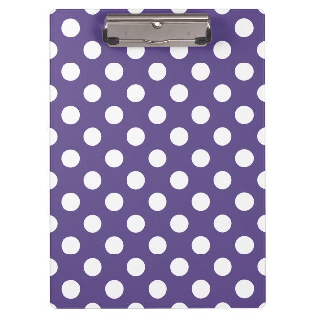 White polka dots on ultra violet clipboard (Front)