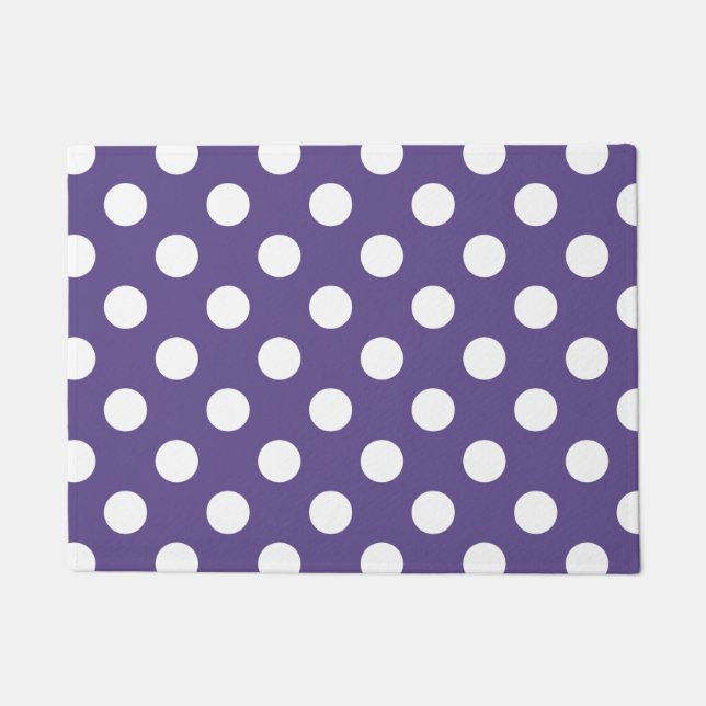 White polka dots on ultra violet doormat (Front)