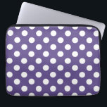 White polka dots on ultra violet laptop sleeve<br><div class="desc">Pantone's colour of the year for 2018 is ultra violet.</div>