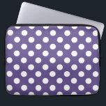White polka dots on ultra violet laptop sleeve<br><div class="desc">Pantone's colour of the year for 2018 is ultra violet.</div>