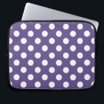 White polka dots on ultra violet laptop sleeve<br><div class="desc">Pantone's colour of the year for 2018 is ultra violet.</div>