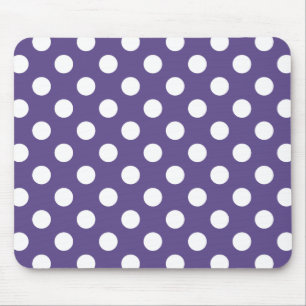 White polka dots on ultra violet mouse mat