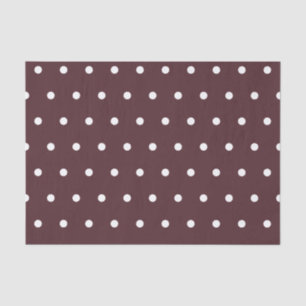 White Polka Dots Pattern on Burnt Burgundy Tissue Paper