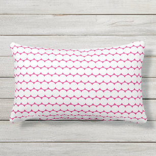 White Polka Dots Pink Custom Colours Holiday Gift Lumbar Cushion