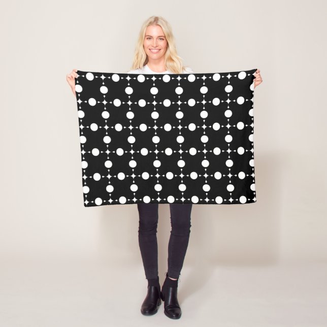 White Polka Dots, Polka Dot Pattern, Dots, Dotted Fleece Blanket (In Situ)
