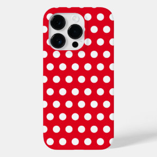White Polka Dots Red iPhone Case - Custom Colours