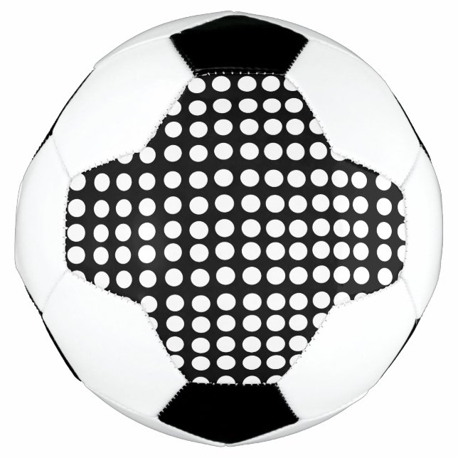 White Polka Dots Soccer Ball (Front)