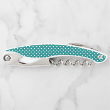 White polka dots teal background