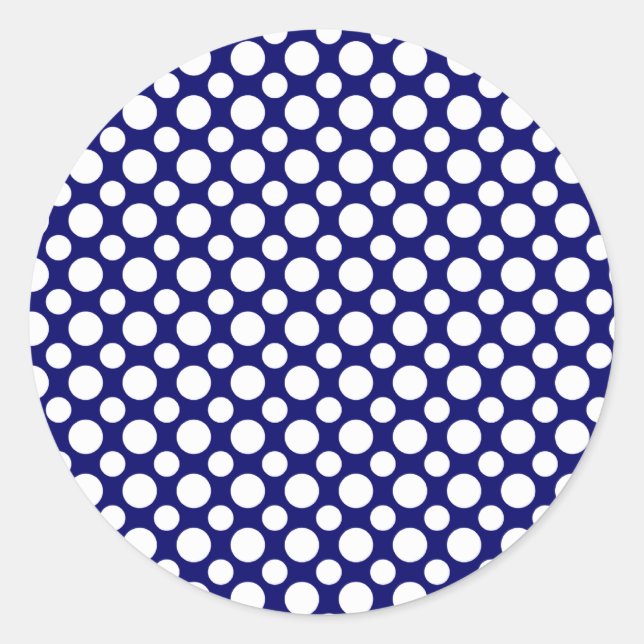 White Polka Dots Template Classic Round Sticker (Front)