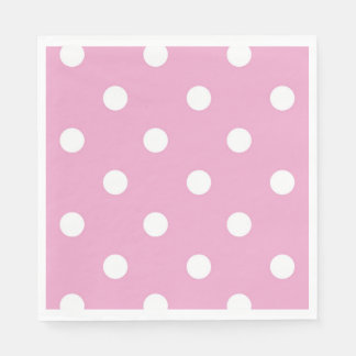 White Polka on Pink Napkin