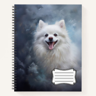 White pomeranian dog notebook
