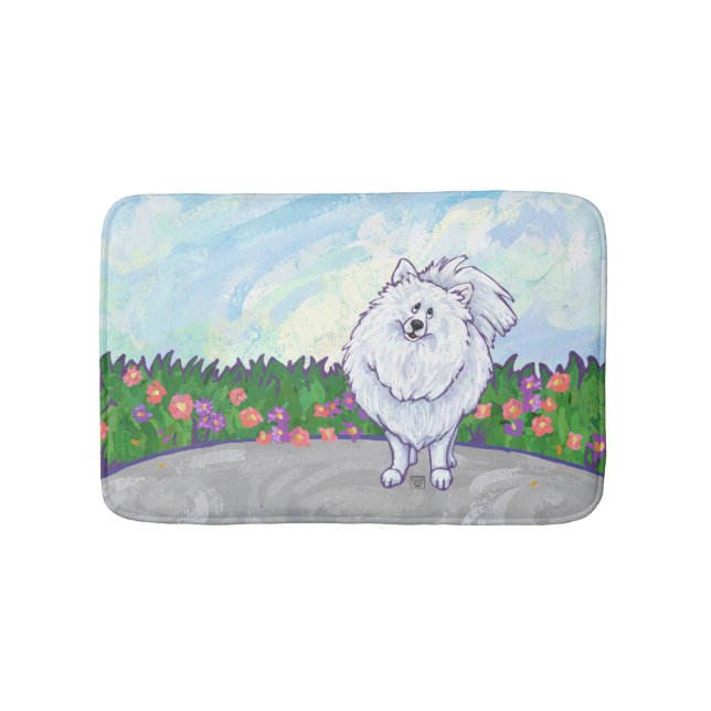 White Pomeranian Gifts & Accessories Bath Mat (Front)