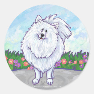White Pomeranian Gifts & Accessories Classic Round Sticker