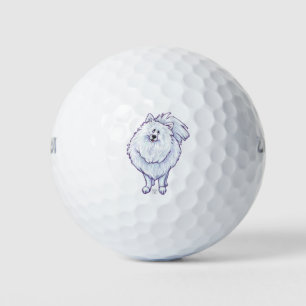 White Pomeranian Gifts & Accessories Golf Balls