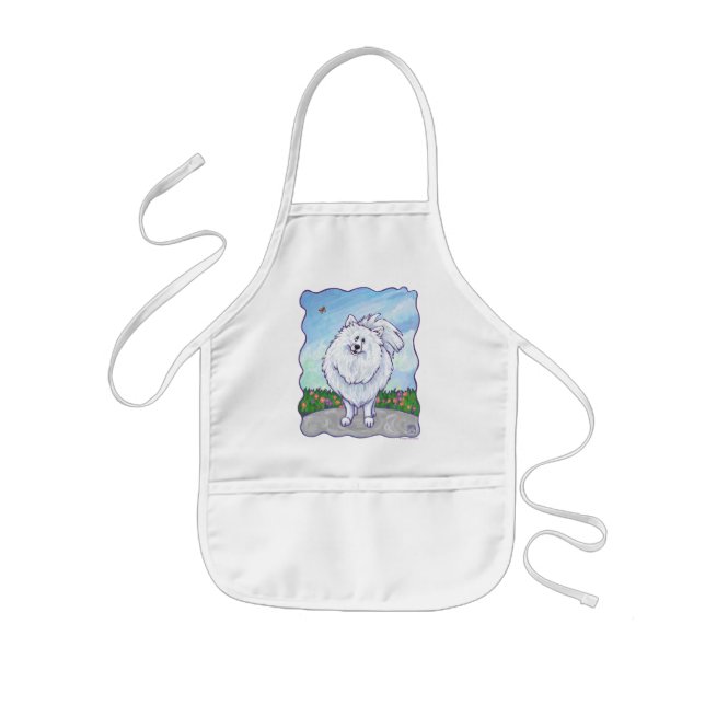White Pomeranian Gifts & Accessories Kids Apron (Front)
