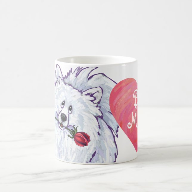 White Pomeranian Valentine's Day Magic Mug (Center)