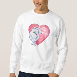 White Pomeranian Valentine's Day Sweatshirt