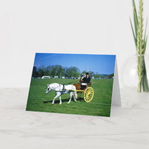 White pony and trap holiday card