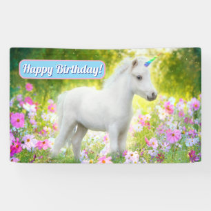White Pony Unicorn Banner