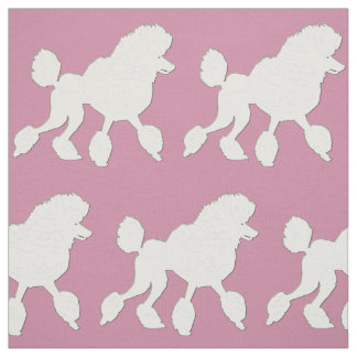 White Poodle Art Fabric
