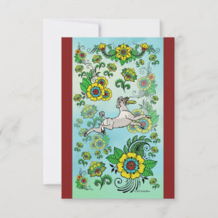 White Poodle Catching a Frisbee Note Card