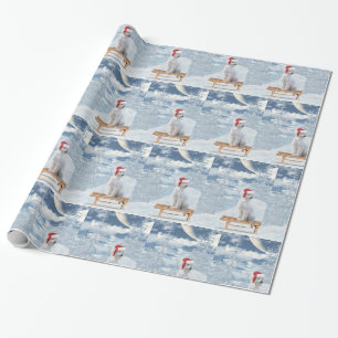 White Poodle Christmas Wrapping Paper