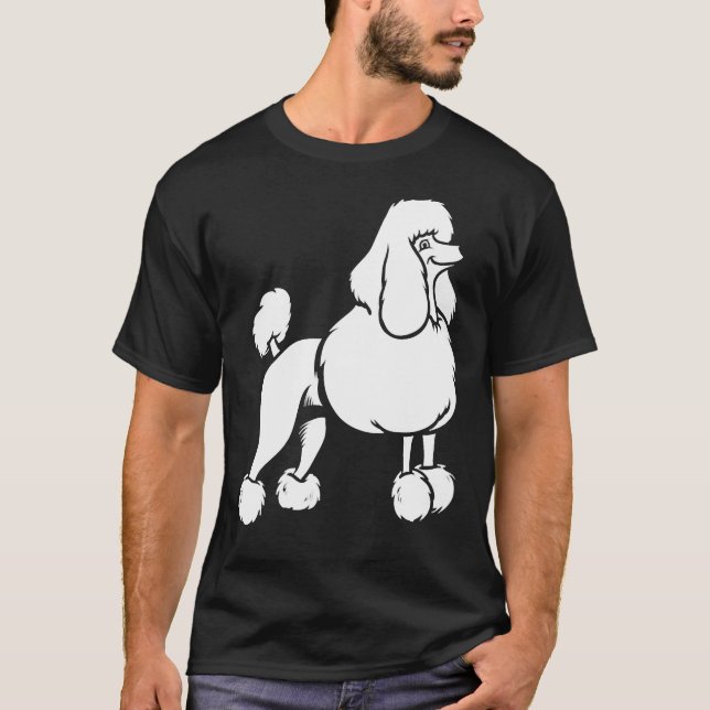 white poodle design     T-Shirt (Front)