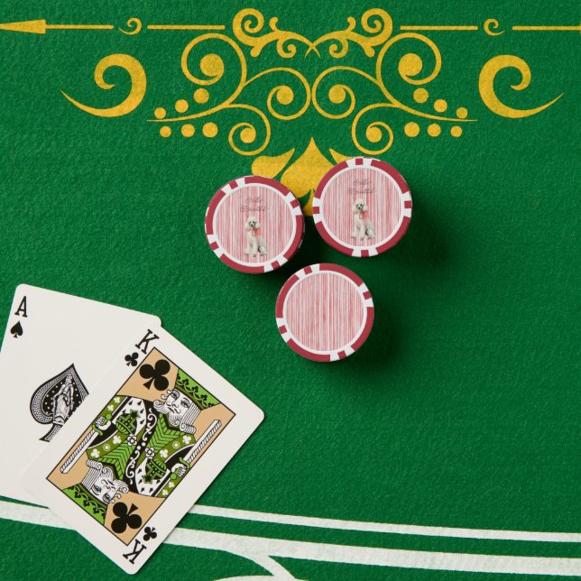 White Poodle Dog Hello Beautiful Poker Chips (Poker Table (Stack))